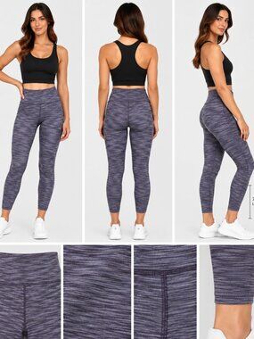 Athleta Transcend Textured 7/8 Nova Dye Purple Leggings S